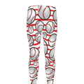 Red Striped Baseball Pattern Print Men's Leggings