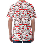 Red Striped Baseball Pattern Print Men's Velvet T-Shirt