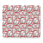 Red Striped Baseball Pattern Print Mouse Pad