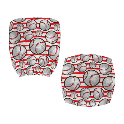 Red Striped Baseball Pattern Print Office Chair Cover