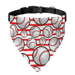 Red Striped Baseball Pattern Print Over The Collar Dog Bandana