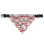 Red Striped Baseball Pattern Print Over The Collar Dog Bandana