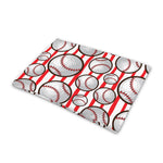 Red Striped Baseball Pattern Print Pet Cooling Mat Cover