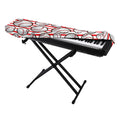 Red Striped Baseball Pattern Print Piano Keyboard Cover