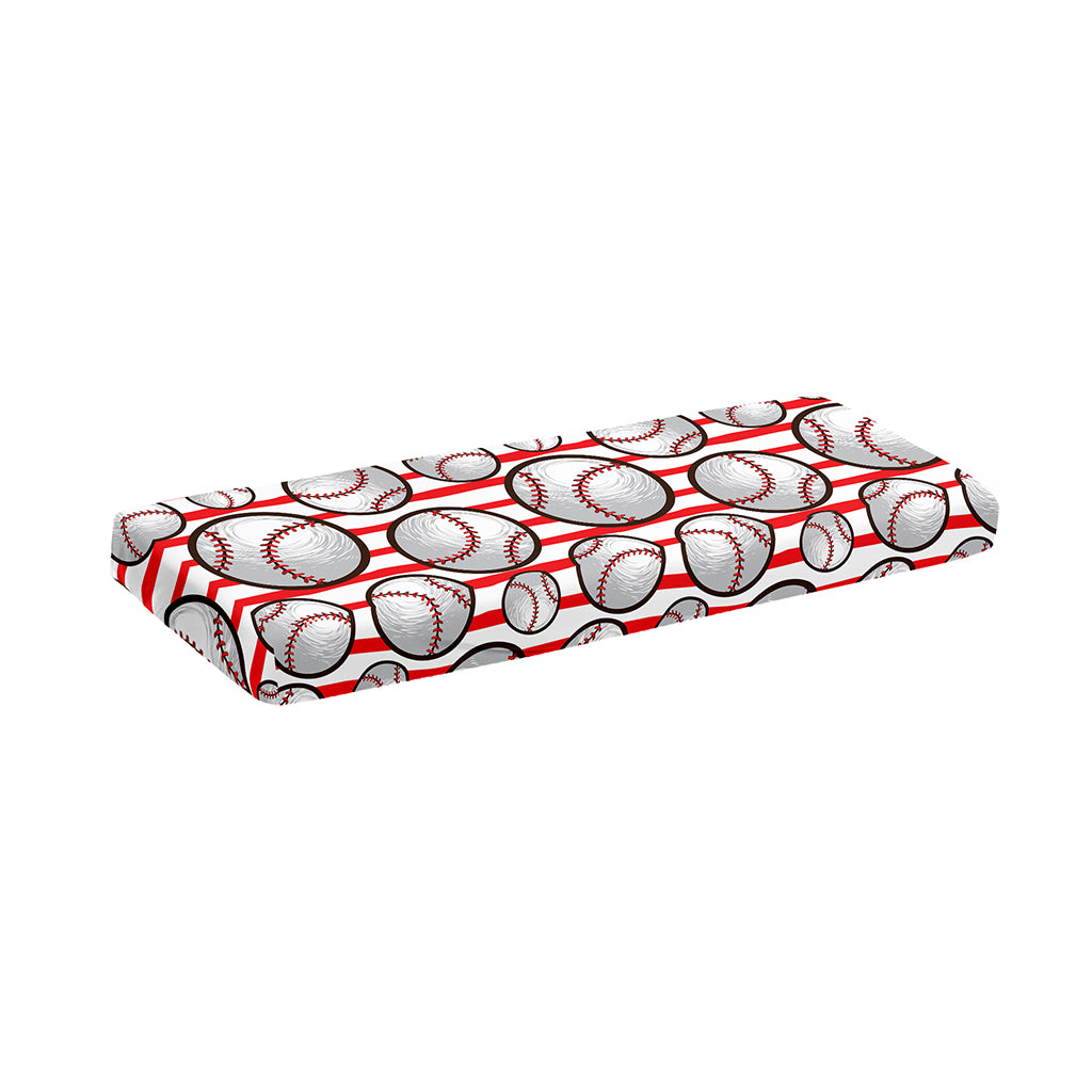 Red Striped Baseball Pattern Print Piano Keyboard Cover