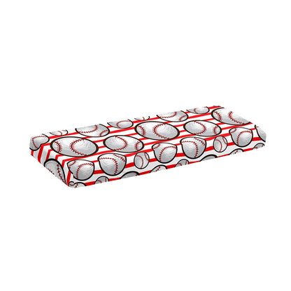 Red Striped Baseball Pattern Print Piano Keyboard Cover