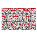 Red Striped Baseball Pattern Print Placemat