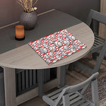 Red Striped Baseball Pattern Print Placemat