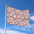 Red Striped Baseball Pattern Print Polyester Flag