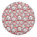 Red Striped Baseball Pattern Print Round Blanket