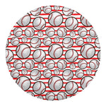 Red Striped Baseball Pattern Print Round Blanket