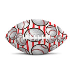 Red Striped Baseball Pattern Print Rugby Ball