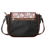 Red Striped Baseball Pattern Print Saddle Bag