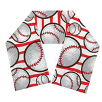 Red Striped Baseball Pattern Print Scarf