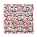 Red Striped Baseball Pattern Print Silk Bandana