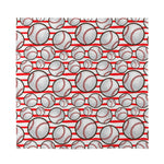 Red Striped Baseball Pattern Print Silk Bandana