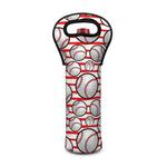Red Striped Baseball Pattern Print Single Neoprene Wine Tote