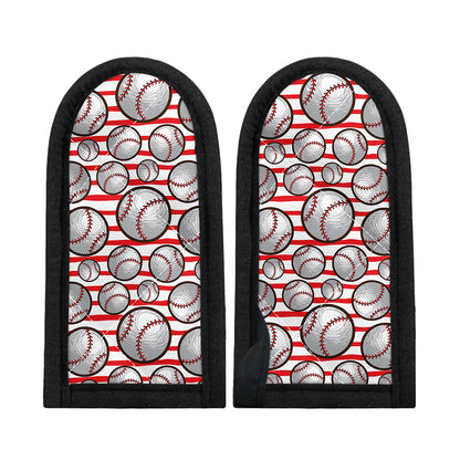 Red Striped Baseball Pattern Print Skillet Handle Cover