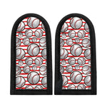 Red Striped Baseball Pattern Print Skillet Handle Cover