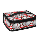 Red Striped Baseball Pattern Print Small Lunch Bag