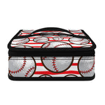 Red Striped Baseball Pattern Print Small Lunch Bag