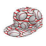 Red Striped Baseball Pattern Print Snapback Cap