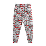 Red Striped Baseball Pattern Print Sweatpants