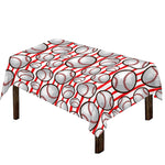 Red Striped Baseball Pattern Print Tablecloth