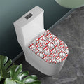 Red Striped Baseball Pattern Print Toilet Lid Cover