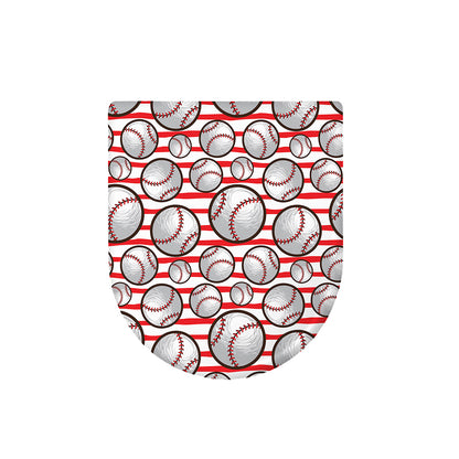 Red Striped Baseball Pattern Print Toilet Lid Cover