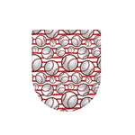 Red Striped Baseball Pattern Print Toilet Lid Cover