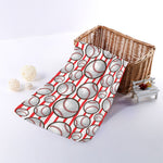 Red Striped Baseball Pattern Print Towel