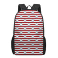 Red Striped USA Star Pattern Print 17 Inch Backpack