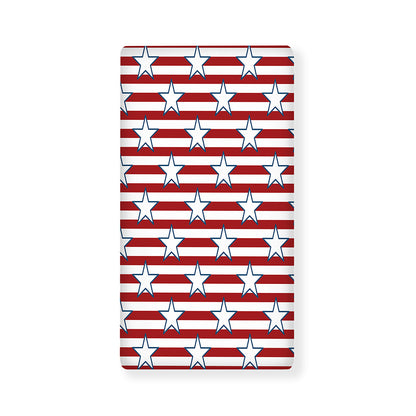 Red Striped USA Star Pattern Print Baby Crib Sheet
