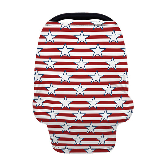 Red Striped USA Star Pattern Print Baby Seat Cover