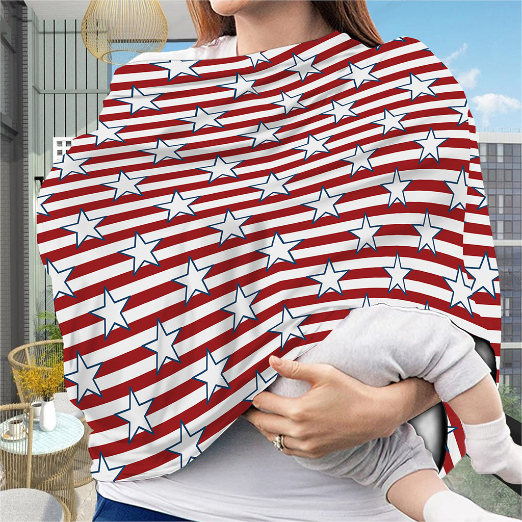 Red Striped USA Star Pattern Print Baby Seat Cover