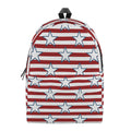 Red Striped USA Star Pattern Print School Backpack
