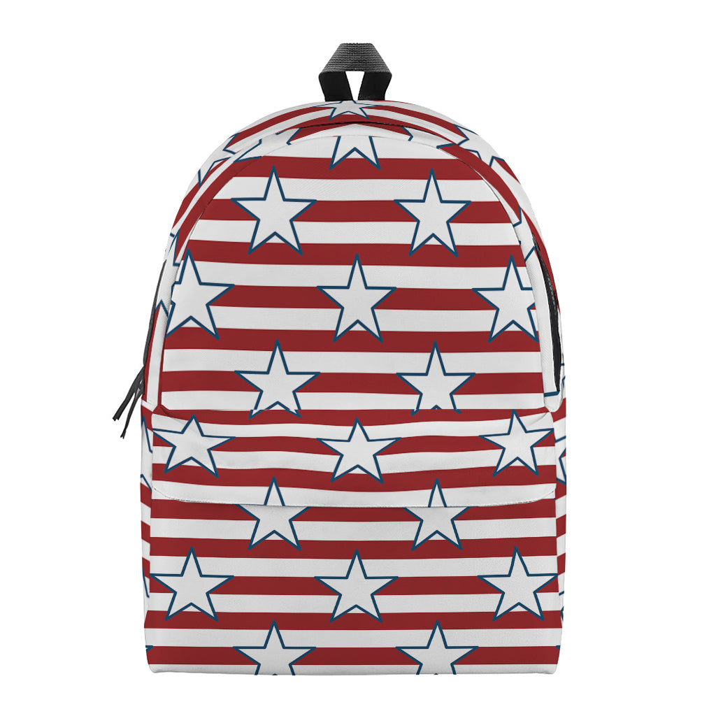 Red Striped USA Star Pattern Print Backpack