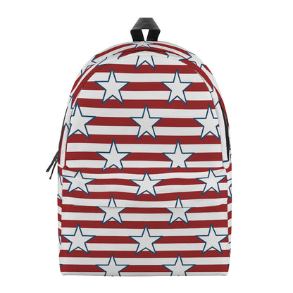 Red Striped USA Star Pattern Print Backpack