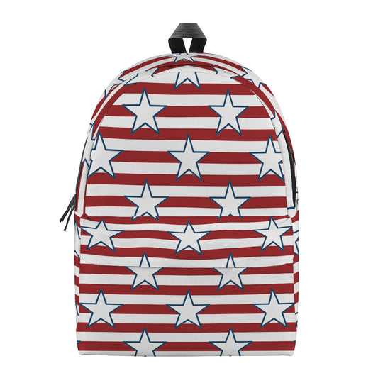 Red Striped USA Star Pattern Print Backpack