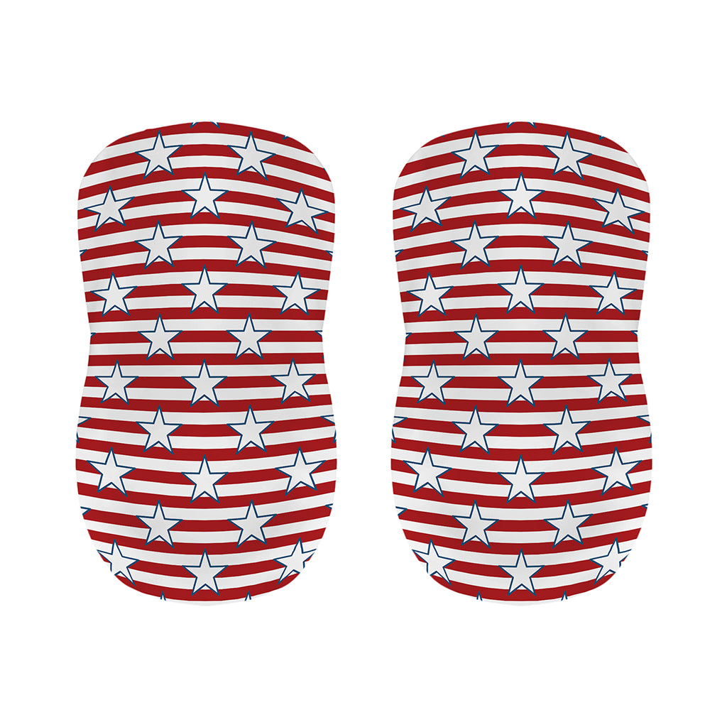 Red Striped USA Star Pattern Print Bar Stool Covers