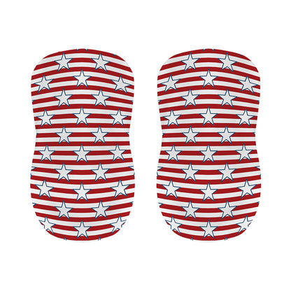 Red Striped USA Star Pattern Print Bar Stool Covers