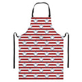 Red Striped USA Star Pattern Print Bib Apron With Pocket