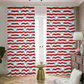 Red Striped USA Star Pattern Print Dimout Pencil Pleat Curtains