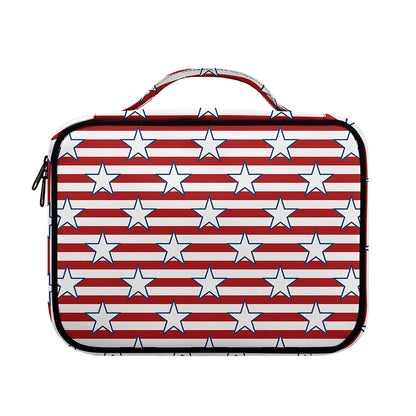 Red Striped USA Star Pattern Print Briefcase Bible Bag
