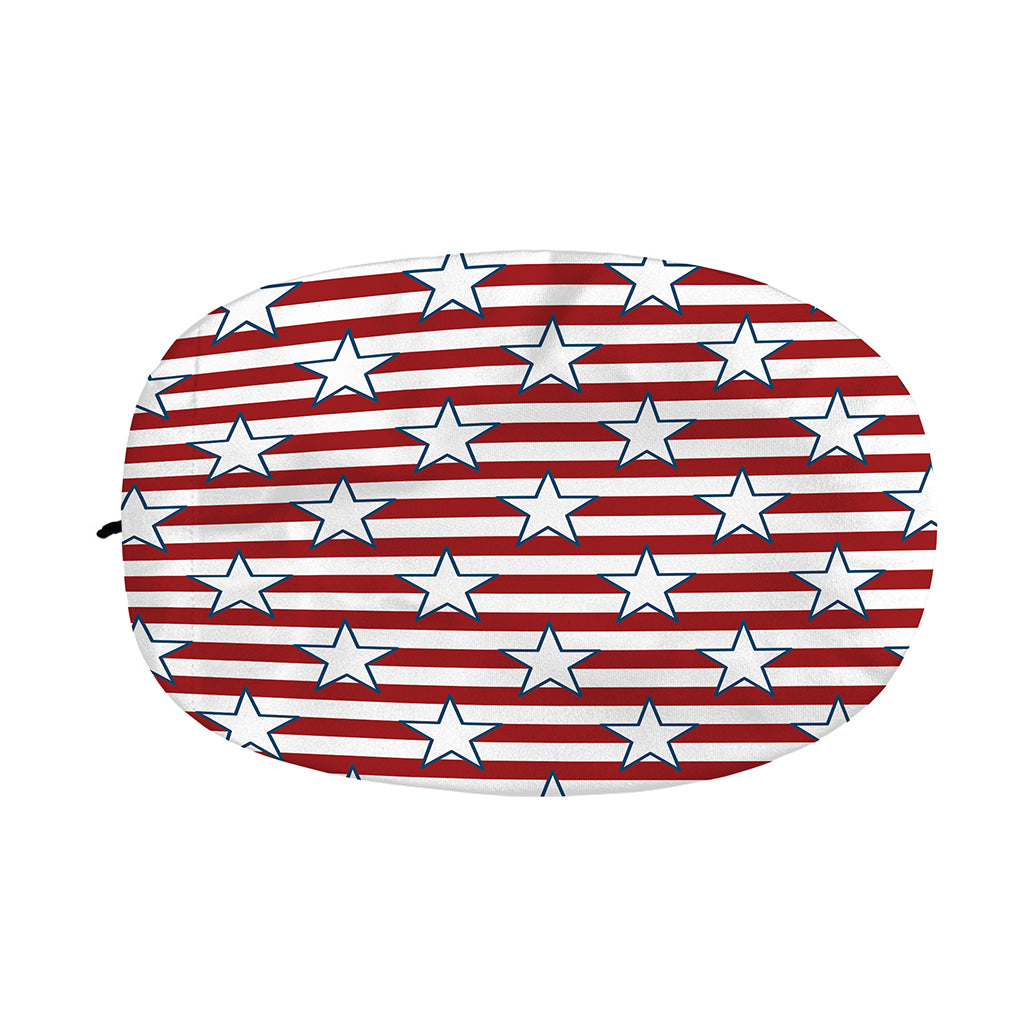 Red Striped USA Star Pattern Print Car Side Mirror Covers