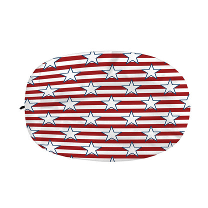 Red Striped USA Star Pattern Print Car Side Mirror Covers
