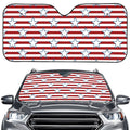 Red Striped USA Star Pattern Print Car Windshield Sun Shade