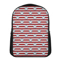 Red Striped USA Star Pattern Print Casual Backpack