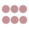 Red Striped USA Star Pattern Print Coaster Set
